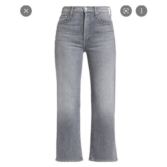mother superior the rambler ankle uncommon ground grey high rise wide leg jeans - Picture 3 of 4